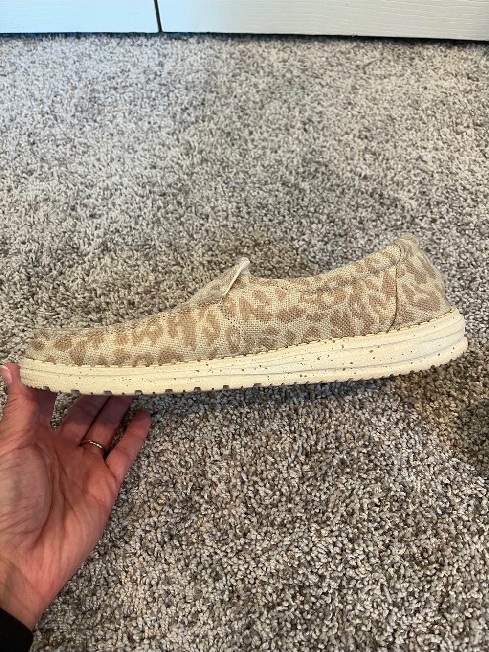 Hey Dude Women's Slip-On Loafers in Beige Leopard Print - Picture 7 of 9